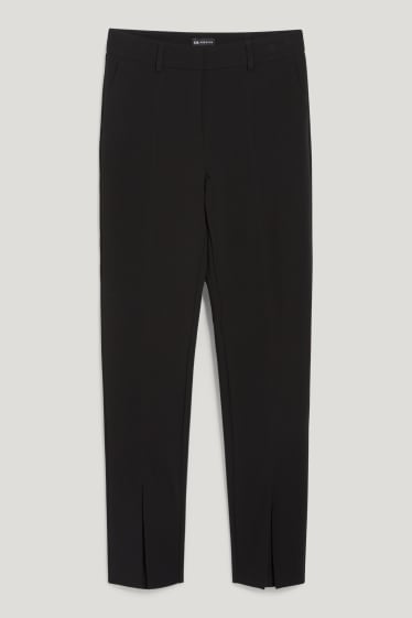 Damen - Stoffhose - Mid Waist - Slim Fit - recycelt - schwarz
