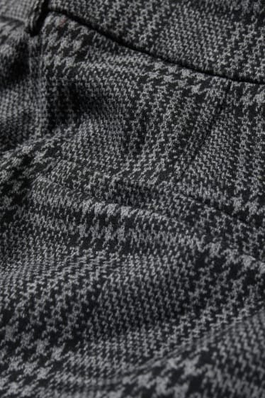 Donna - Pantaloni di stoffa - vita media - gamba ampia - da materiali riciclati - a quadretti - grigio / nero