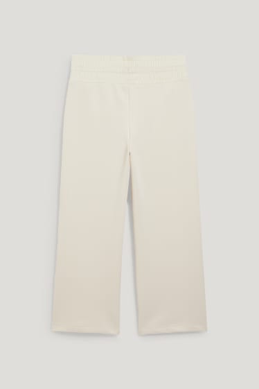 Donna - Pantaloni di jersey - regular fit - bianco crema