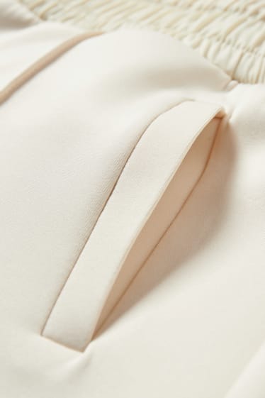 Donna - Pantaloni di jersey - regular fit - bianco crema
