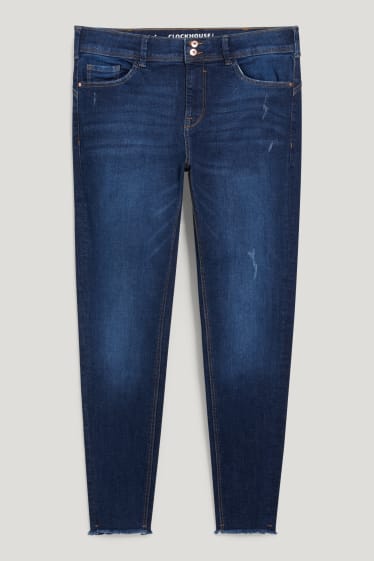 Kobiety XL - CLOCKHOUSE - skinny jeans - średni stan - LYCRA® - dżins-niebieski