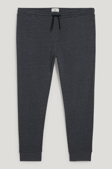 Pánské XL - Teplákové kalhoty - šedá-žíhaná