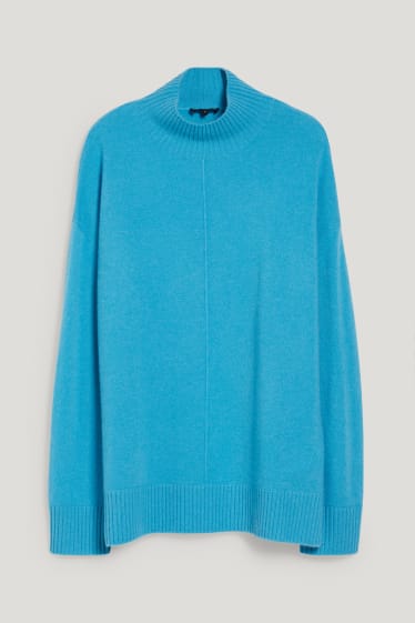 Dames - Trui van kasjmier - turquoise