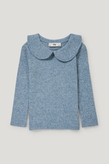 Małe dziewczynki - Termoizolacyjna koszulka z długim rękawem - jasnoniebieski-melanż
