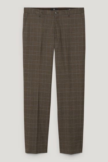 Uomo - Pantaloni coordinabili - regular fit - stretch - LYCRA® - marrone melange