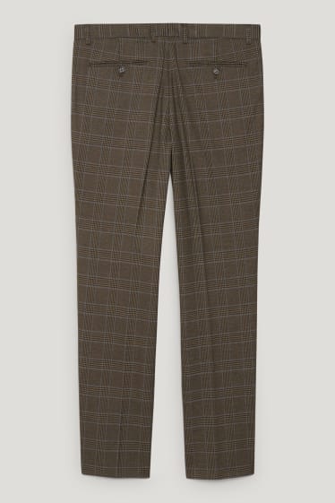 Uomo - Pantaloni coordinabili - regular fit - stretch - LYCRA® - marrone melange