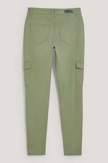 Clockhouse niñas - CLOCKHOUSE - pantalón cargo - high waist - skinny fit - verde