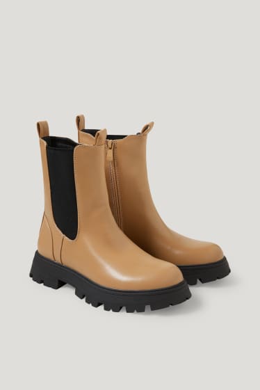Donna - Stivaletti - imbottiti - similpelle - beige