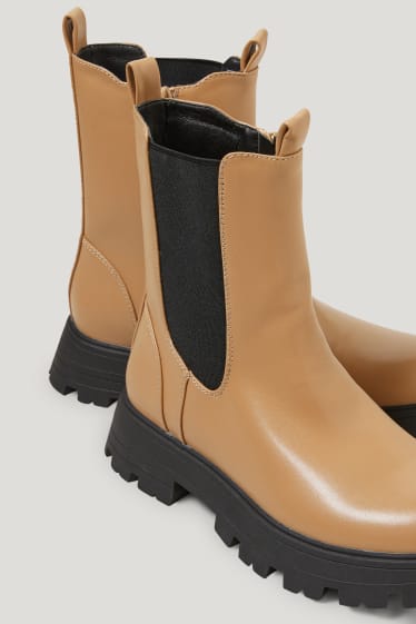 Donna - Stivaletti - imbottiti - similpelle - beige