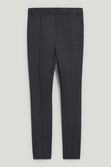 Donna - Pantaloni di jersey - slim fit - da materiali riciclati - fantasia - nero / grigio