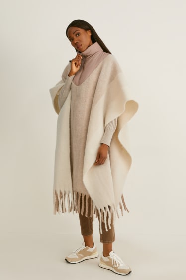 Women - Poncho - taupe