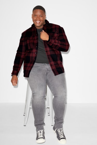 Exclu web - CLOCKHOUSE - chemise - relaxed fit - col kent - à carreaux - rouge foncé
