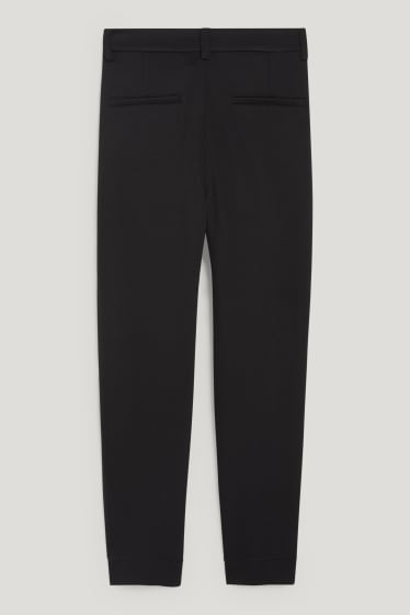 Damen - Stoffhose - Mid Waist - Slim Fit - schwarz