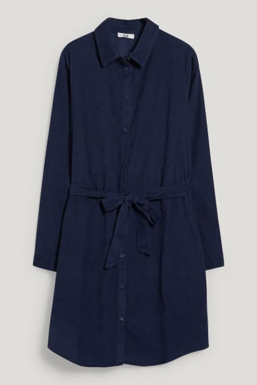 Mujer - Vestido de pana - azul oscuro
