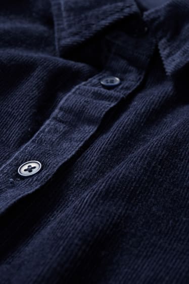 Mujer - Vestido de pana - azul oscuro