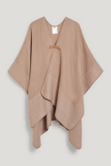 Damen - Poncho - taupe