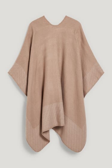 Damen - Poncho - taupe