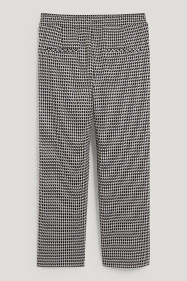 Donna - Pantaloni di jersey - gamba ampia - a quadretti - nero / bianco