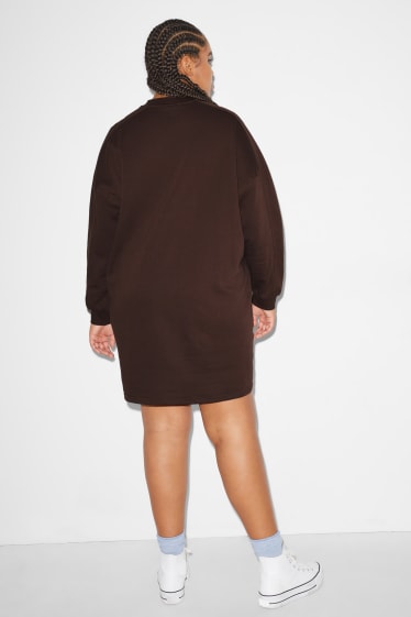 Kobiety XL - CLOCKHOUSE - sukienka dresowa - ciemnobrązowy