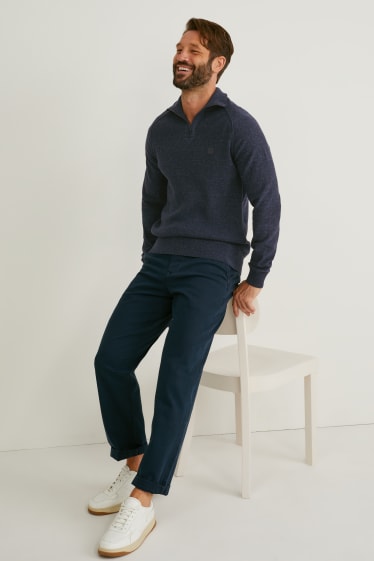 Herren - Pullover - dunkelblau-melange