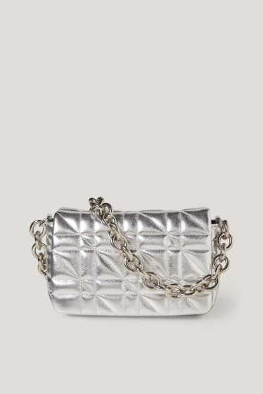 Femmes - Sac à bandoulière - similicuir - brillant - argent