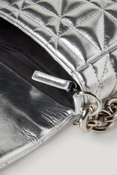 Femmes - Sac à bandoulière - similicuir - brillant - argent