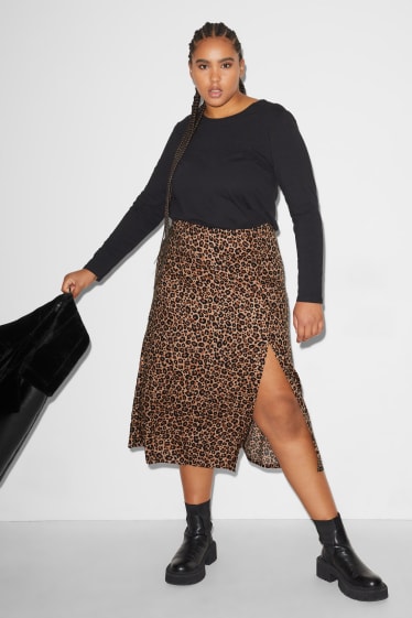 Women XL - CLOCKHOUSE - skirt - patterned - beige / brown