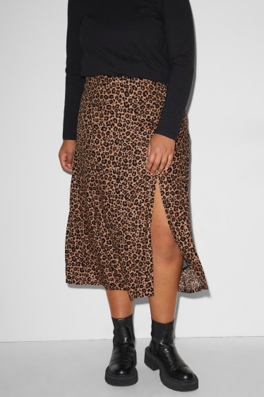 Women XL - CLOCKHOUSE - skirt - patterned - beige / brown