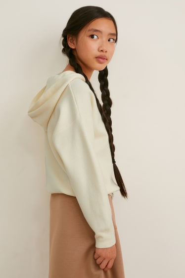 Kids Girls - Sweter z kapturem - kremowobiały