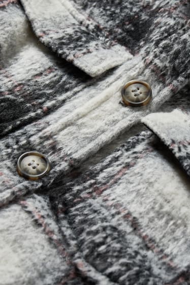 Bambine: - Shacket - a quadretti - nero / grigio