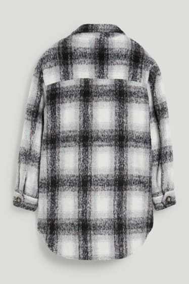 Bambine: - Shacket - a quadretti - nero / grigio