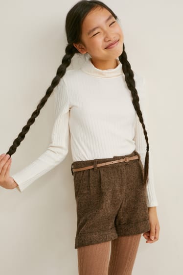 Filles - Lot de 3 - hauts à col roulé - noir / blanc