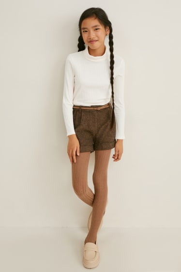 Filles - Lot de 3 - hauts à col roulé - noir / blanc