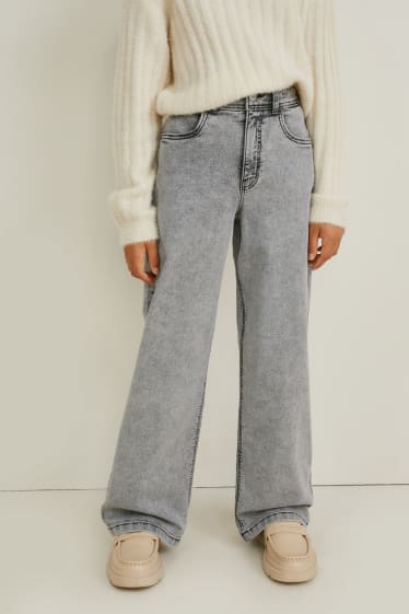 Kids Girls - Wide leg jeans - dżins-jasnoszary