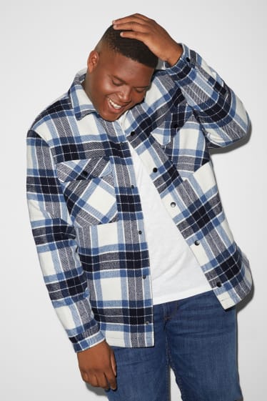 Exklusiv Online - CLOCKHOUSE - Flanell-Hemdjacke - Relaxed Fit - Kent - kariert - dunkelblau / weiss