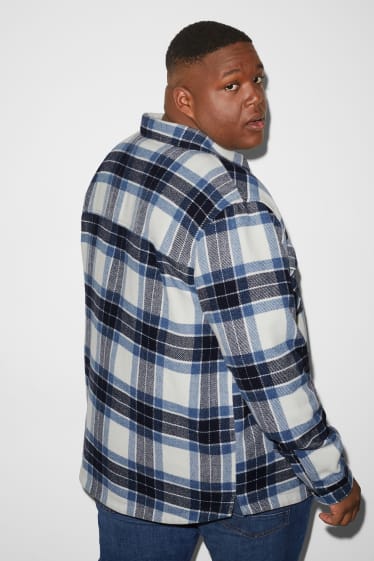 Exklusiv Online - CLOCKHOUSE - Flanell-Hemdjacke - Relaxed Fit - Kent - kariert - dunkelblau / weiss