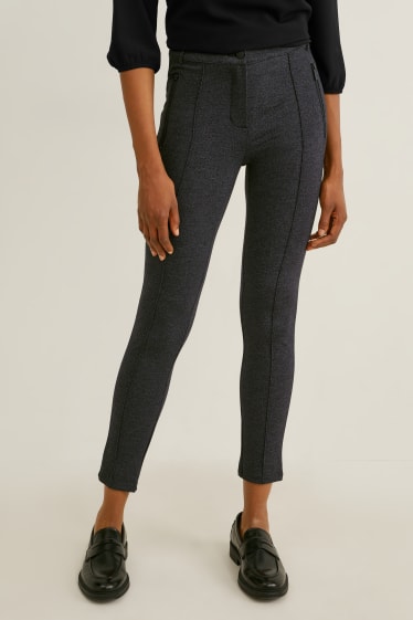 Donna - Pantaloni di jersey - slim fit - grigio scuro