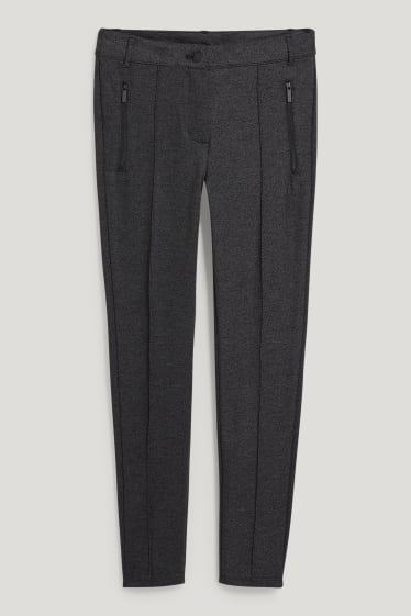 Donna - Pantaloni di jersey - slim fit - grigio scuro