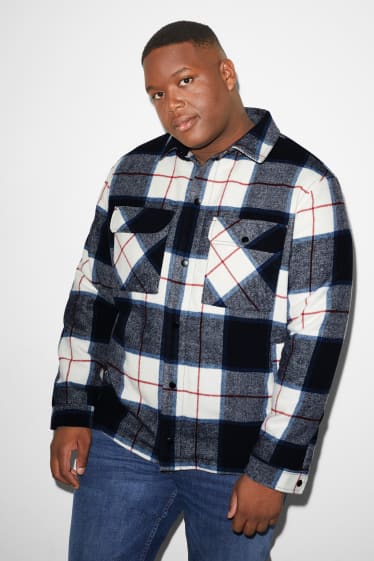 Exklusiv Online - CLOCKHOUSE - Flanell-Hemdjacke - Relaxed Fit - Kent - kariert - blau / creme