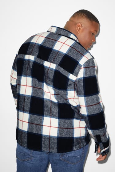 Exklusiv Online - CLOCKHOUSE - Flanell-Hemdjacke - Relaxed Fit - Kent - kariert - blau / creme