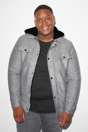 Esclusiva online - CLOCKHOUSE - giacca camicia con cappuccio - grigio chiaro melange