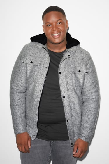 Exklusiv Online - CLOCKHOUSE - Hemdjacke mit Kapuze - hellgrau-melange