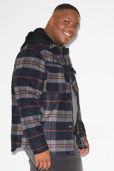 Exklusiv Online - CLOCKHOUSE - Hemdjacke mit Kapuze - kariert - grau-melange