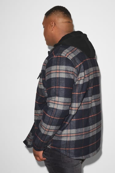 Exklusiv Online - CLOCKHOUSE - Hemdjacke mit Kapuze - kariert - grau-melange