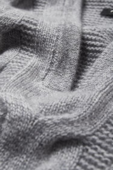 Mujer - Jersey de cachemir - de ochos - gris claro jaspeado