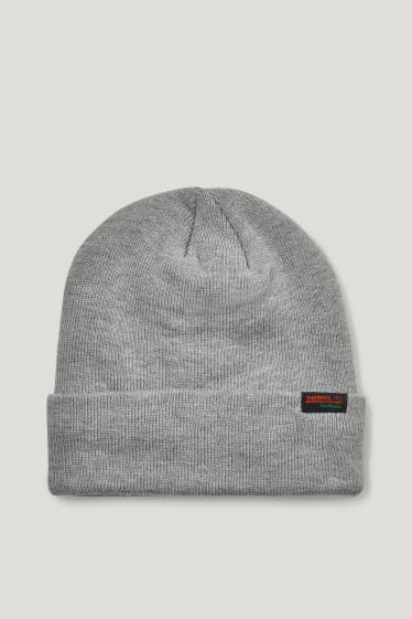 Herren - Strick-Mütze - THERMOLITE® - hellgrau-melange
