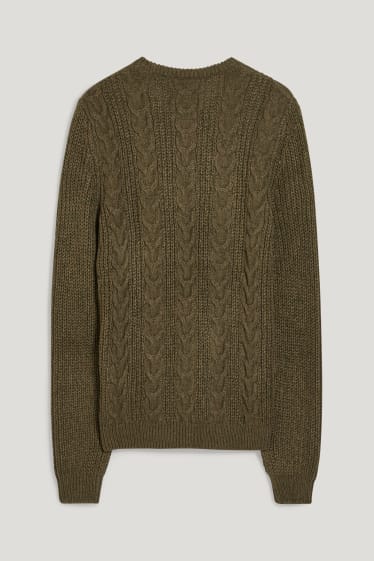 Clockhouse homme - CLOCKHOUSE - pull - motif tressé - vert foncé