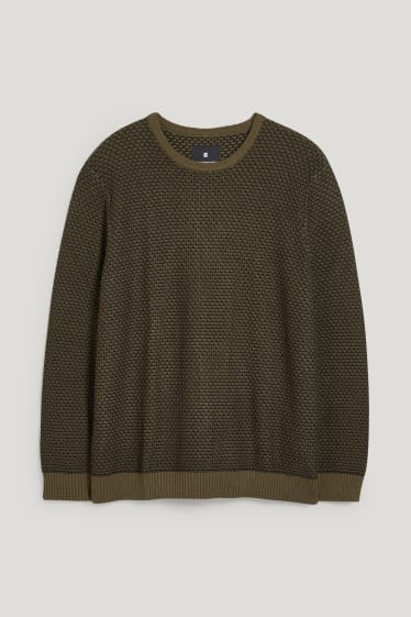 Exclu web - CLOCKHOUSE - pullover - vert foncé / noir