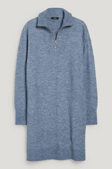 Donna - Vestito in maglia - blu melange