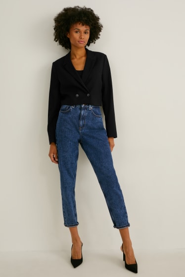 Femei - Mom jeans - talie înaltă - LYCRA® - denim-albastru
